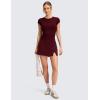 imageCRZ YOGA High Rise Front Slit Golf Skirts for Women  Mini Aline Tennis Casual Skort with Builtin Shorts Side PocketsRed Merlot