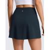 imageCRZ YOGA High Rise Front Slit Golf Skirts for Women  Mini Aline Tennis Casual Skort with Builtin Shorts Side PocketsTrue Navy