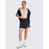 imageCRZ YOGA High Rise Front Slit Golf Skirts for Women  Mini Aline Tennis Casual Skort with Builtin Shorts Side PocketsTrue Navy