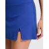imageCRZ YOGA High Rise Front Slit Golf Skirts for Women  Mini Aline Tennis Casual Skort with Builtin Shorts Side PocketsWaves Blue