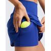 imageCRZ YOGA High Rise Front Slit Golf Skirts for Women  Mini Aline Tennis Casual Skort with Builtin Shorts Side PocketsWaves Blue
