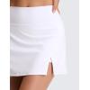 imageCRZ YOGA High Rise Front Slit Golf Skirts for Women  Mini Aline Tennis Casual Skort with Builtin Shorts Side PocketsWhite