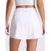 imageCRZ YOGA High Rise Front Slit Golf Skirts for Women  Mini Aline Tennis Casual Skort with Builtin Shorts Side PocketsWhite
