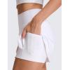 imageCRZ YOGA High Rise Front Slit Golf Skirts for Women  Mini Aline Tennis Casual Skort with Builtin Shorts Side PocketsWhite