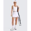 imageCRZ YOGA High Rise Front Slit Golf Skirts for Women  Mini Aline Tennis Casual Skort with Builtin Shorts Side PocketsWhite