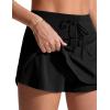 imageCRZ YOGA High Waisted Skirty Board Shorts for Women  Flowy Overlay Swim Skorts Bathing Suit Bottoms with Brief LinerBlack
