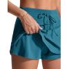 imageCRZ YOGA High Waisted Skirty Board Shorts for Women  Flowy Overlay Swim Skorts Bathing Suit Bottoms with Brief LinerSapphire Blue