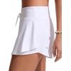 imageCRZ YOGA High Waisted Skirty Board Shorts for Women  Flowy Overlay Swim Skorts Bathing Suit Bottoms with Brief LinerWhite