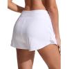 imageCRZ YOGA High Waisted Skirty Board Shorts for Women  Flowy Overlay Swim Skorts Bathing Suit Bottoms with Brief LinerWhite