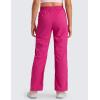 imageCRZ YOGA Lightweight Girls Casual Straight Leg Pants  Lounge Workout Ruched Sweatpants with Pockets Drawstring Kids TeenGranita Pink