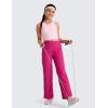 imageCRZ YOGA Lightweight Girls Casual Straight Leg Pants  Lounge Workout Ruched Sweatpants with Pockets Drawstring Kids TeenGranita Pink