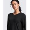 imageCRZ YOGA Lightweight Workout Long Sleeve Shirts for Women  Gym Running Fall Athletic Training TShirts High Neck TopsBlack