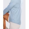 imageCRZ YOGA Lightweight Workout Long Sleeve Shirts for Women  Gym Running Fall Athletic Training TShirts High Neck TopsBlue Linen