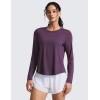imageCRZ YOGA Lightweight Workout Long Sleeve Shirts for Women  Gym Running Fall Athletic Training TShirts High Neck TopsDeep Crocus Violet3