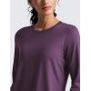 imageCRZ YOGA Lightweight Workout Long Sleeve Shirts for Women  Gym Running Fall Athletic Training TShirts High Neck TopsDeep Crocus Violet3