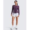 imageCRZ YOGA Lightweight Workout Long Sleeve Shirts for Women  Gym Running Fall Athletic Training TShirts High Neck TopsDeep Crocus Violet3