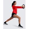 imageCRZ YOGA Lightweight Workout Long Sleeve Shirts for Women  Gym Running Fall Athletic Training TShirts High Neck TopsDeep Red