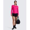 imageCRZ YOGA Lightweight Workout Long Sleeve Shirts for Women  Gym Running Fall Athletic Training TShirts High Neck TopsGranita Pink