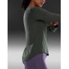 imageCRZ YOGA Lightweight Workout Long Sleeve Shirts for Women  Gym Running Fall Athletic Training TShirts High Neck TopsGrey Sage