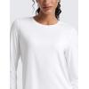 imageCRZ YOGA Lightweight Workout Long Sleeve Shirts for Women  Gym Running Fall Athletic Training TShirts High Neck TopsWhite