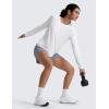 imageCRZ YOGA Lightweight Workout Long Sleeve Shirts for Women  Gym Running Fall Athletic Training TShirts High Neck TopsWhite