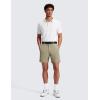 imageCRZ YOGA Mens All Day Comfy Golf Shorts  79 Stretch Lightweight Flat Front for Casual Work with PocketsKhali Barley
