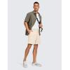 imageCRZ YOGA Mens All Day Comfy Golf Shorts  79 Stretch Lightweight Flat Front for Casual Work with PocketsRaw Linen