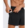 imageCRZ YOGA Mens Linerless Workout Shorts 5  Lightweight Quick Dry for Running Sports Athletic Gym with PocketsBlack