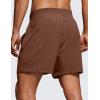 imageCRZ YOGA Mens Linerless Workout Shorts 5  Lightweight Quick Dry for Running Sports Athletic Gym with PocketsCoffee Brown