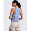 imageCRZ YOGA Mesh Workout Tank Tops for Women  Athletic Sheer Scoop Neck Cover Up Breathable Summer Sleeveless ShirtsSlate Blue