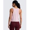 imageCRZ YOGA Mesh Workout Tank Tops for Women  Athletic Sheer Scoop Neck Cover Up Breathable Summer Sleeveless ShirtsStrawberry Pink