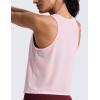 imageCRZ YOGA Mesh Workout Tank Tops for Women  Athletic Sheer Scoop Neck Cover Up Breathable Summer Sleeveless ShirtsStrawberry Pink