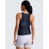 imageCRZ YOGA Mesh Workout Tank Tops for Women  Athletic Sheer Scoop Neck Cover Up Breathable Summer Sleeveless ShirtsTwilight Blue