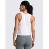 imageCRZ YOGA Mesh Workout Tank Tops for Women  Athletic Sheer Scoop Neck Cover Up Breathable Summer Sleeveless ShirtsWhite
