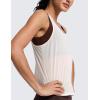 imageCRZ YOGA Mesh Workout Tank Tops for Women  Athletic Sheer Scoop Neck Cover Up Breathable Summer Sleeveless ShirtsWhite Apricot