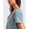 imageCRZ YOGA Pima Cotton Relaxed Crop TShirts for Women  Workout Athletic Gym Casual Short Sleeve Shirts Loose Crewneck TopsBelgian Blue