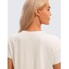 imageCRZ YOGA Pima Cotton Relaxed Crop TShirts for Women  Workout Athletic Gym Casual Short Sleeve Shirts Loose Crewneck TopsIce GreyWhite