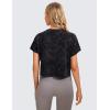 imageCRZ YOGA Pima Cotton Relaxed Crop TShirts for Women  Workout Athletic Gym Casual Short Sleeve Shirts Loose Crewneck TopsTie Dye Smoke Ink