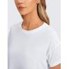 imageCRZ YOGA Pima Cotton Relaxed Crop TShirts for Women  Workout Athletic Gym Casual Short Sleeve Shirts Loose Crewneck TopsWhite