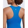 imageCRZ YOGA Seamless Ribbed High Neck Tank Top for Women  Sleeveless Crop Yoga Workout Shirt with Built in BraSparkle Blue