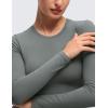 imageCRZ YOGA Softembrace Crewneck Long Sleeve Shirts for Women  Casual Going Out Tops Soft Basic Fitted Tight Fall TShirtsGrey Sage