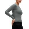 imageCRZ YOGA Softembrace Crewneck Long Sleeve Shirts for Women  Casual Going Out Tops Soft Basic Fitted Tight Fall TShirtsGrey Sage