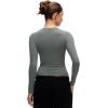 imageCRZ YOGA Softembrace Crewneck Long Sleeve Shirts for Women  Casual Going Out Tops Soft Basic Fitted Tight Fall TShirtsGrey Sage