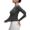 imageCRZ YOGA Softembrace Crewneck Long Sleeve Shirts for Women  Casual Going Out Tops Soft Basic Fitted Tight Fall TShirtsMysterious Grey
