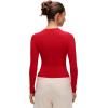 imageCRZ YOGA Softembrace Crewneck Long Sleeve Shirts for Women  Casual Going Out Tops Soft Basic Fitted Tight Fall TShirtsRed Chili