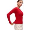 imageCRZ YOGA Softembrace Crewneck Long Sleeve Shirts for Women  Casual Going Out Tops Soft Basic Fitted Tight Fall TShirtsRed Chili