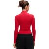 imageCRZ YOGA Softembrace Mock Neck Long Sleeve Shirts for Women  Casual Going Out Comfort Tops Soft Fitted Layer Underwear TeesAurora Red