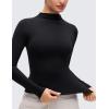 imageCRZ YOGA Softembrace Mock Neck Long Sleeve Shirts for Women  Casual Going Out Comfort Tops Soft Fitted Layer Underwear TeesBlack