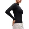 imageCRZ YOGA Softembrace Mock Neck Long Sleeve Shirts for Women  Casual Going Out Comfort Tops Soft Fitted Layer Underwear TeesBlack