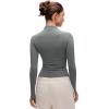 imageCRZ YOGA Softembrace Mock Neck Long Sleeve Shirts for Women  Casual Going Out Comfort Tops Soft Fitted Layer Underwear TeesGrey Sage